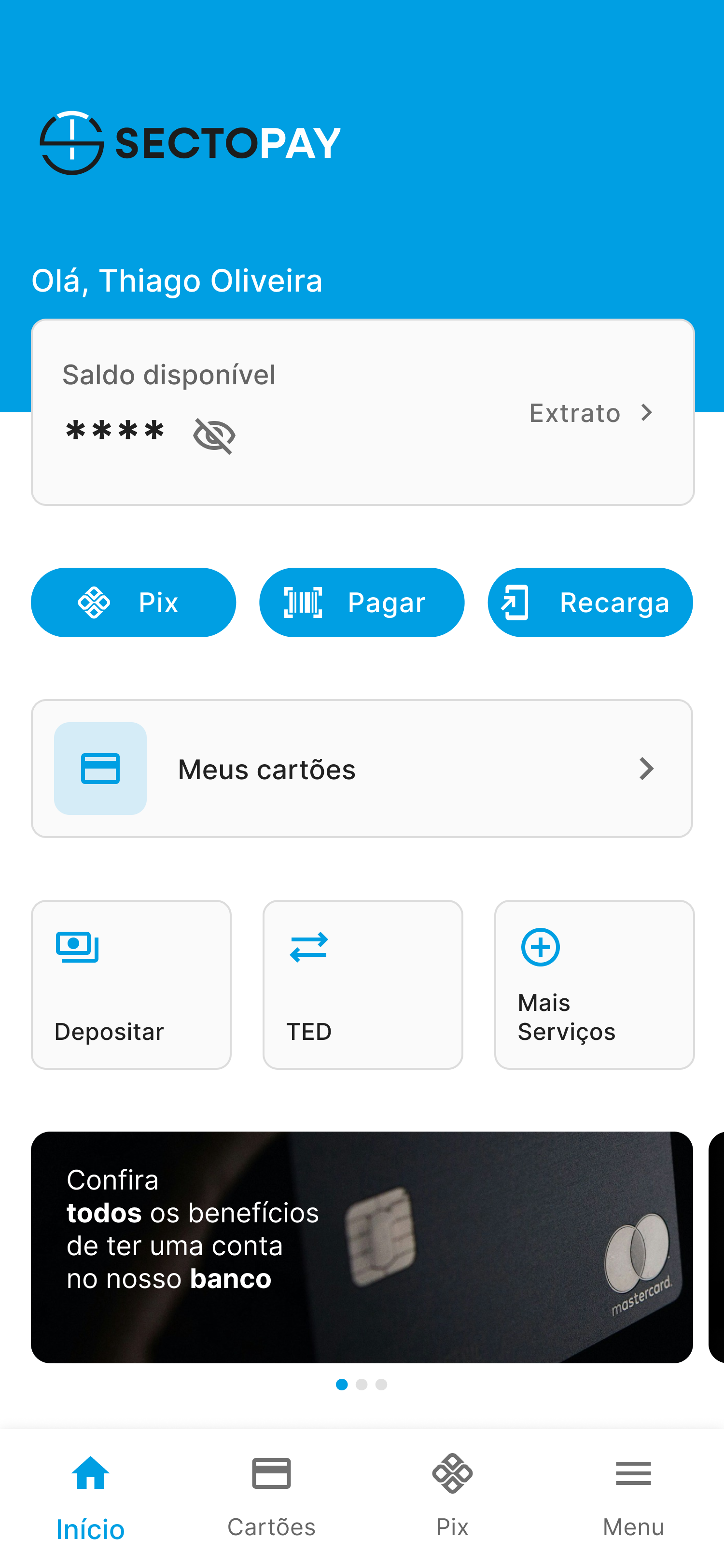 Screenshot de app financeiro
