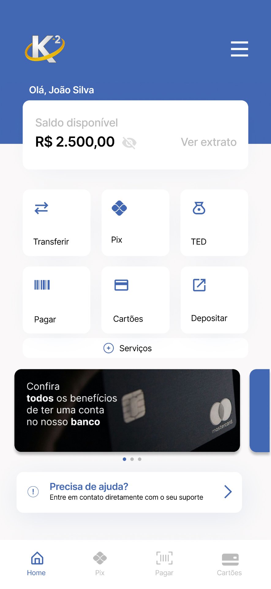 Screenshot de app financeiro