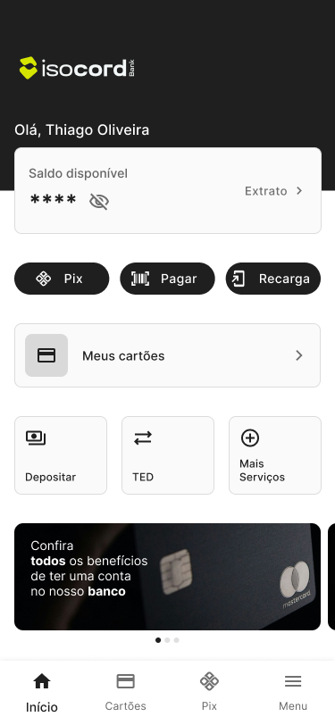 Screenshot de app financeiro